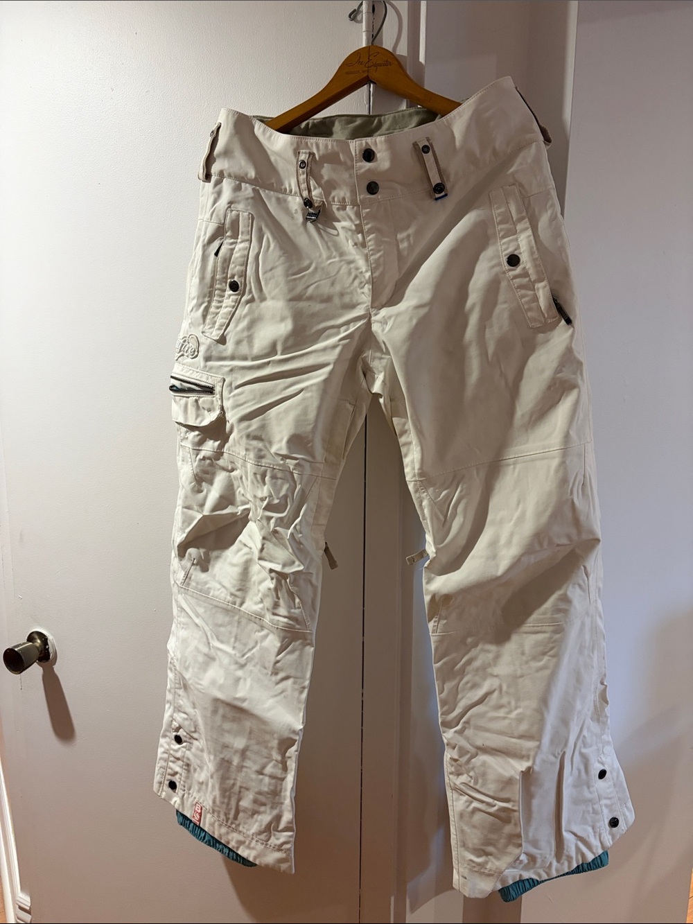 PRISM Women's Cream Cargo Snow Pants with Utility Pockets